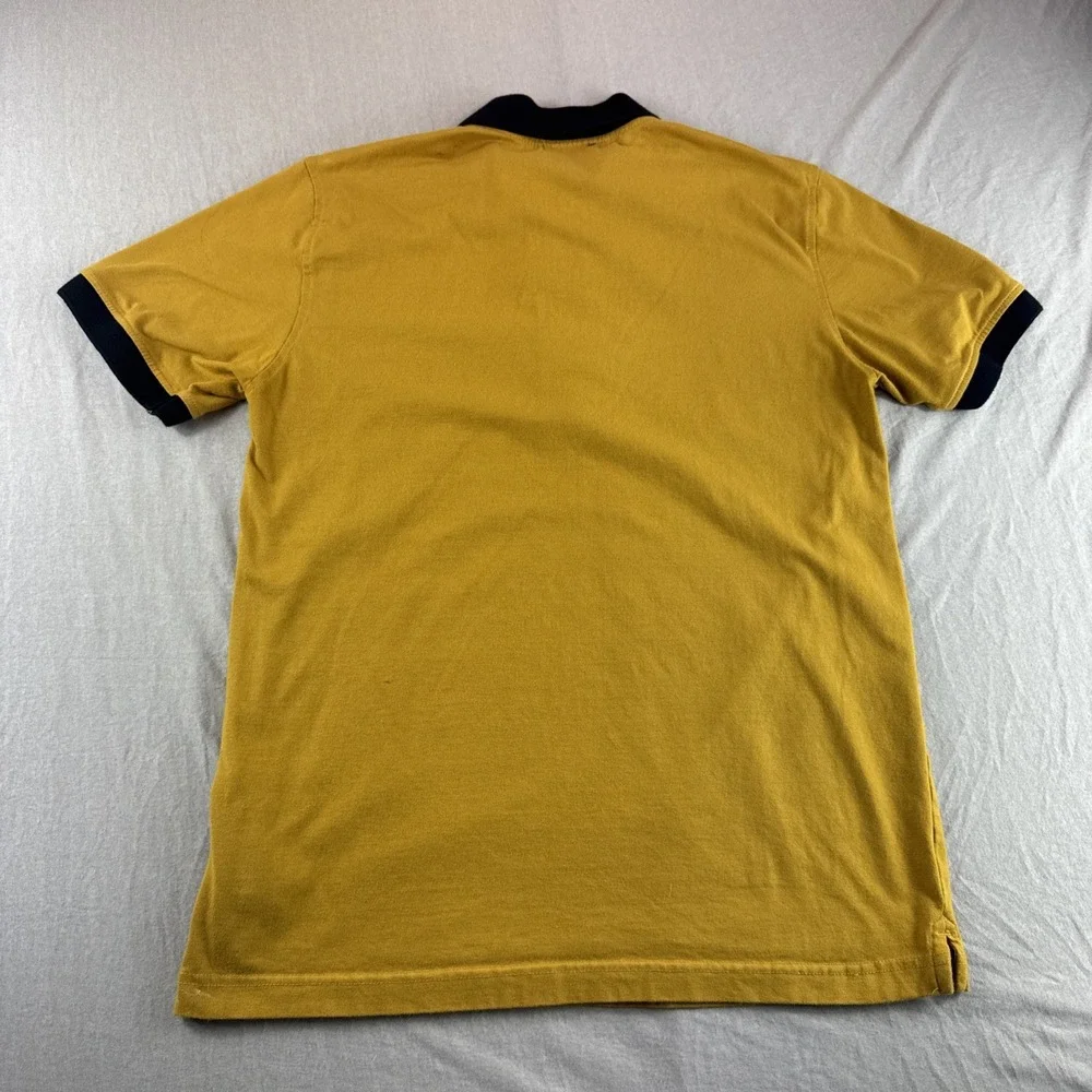 True Religion Polo Mens S Mustard Yellow Buddha Short Sleeve Preppy Y2K Stretch